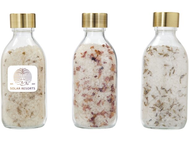 Set regalo sales baño Wellmark Just Relax 3 frascos cristal Transparente claro detalle 1