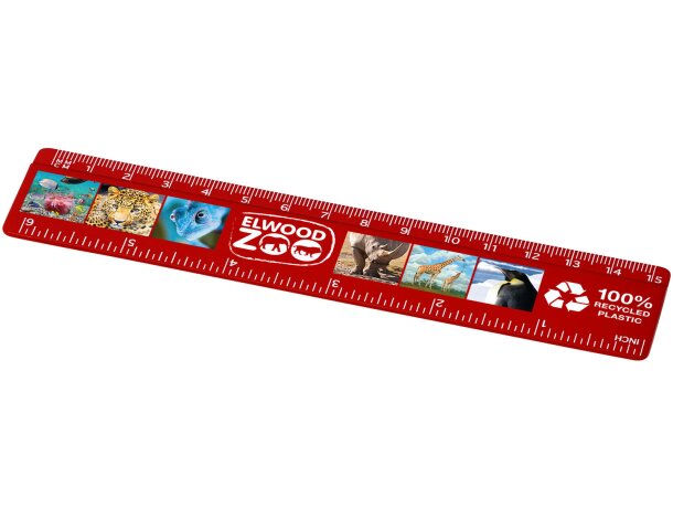 Regla Refari 15 cm plástico reciclado personalizable Rojo detalle 10