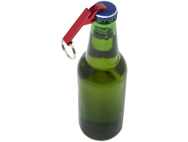 Abridor de botellas y latas Tao aluminio reciclado con llavero Rojo detalle 15