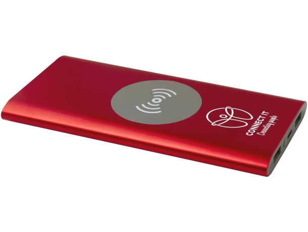 Batería externa inalámbrica Juice 8000 mAh aluminio reciclado Rojo detalle 8