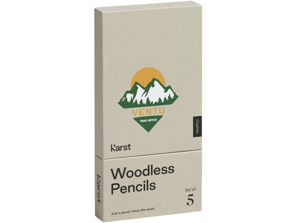 Set de 5 lápices de grafito 2B sin madera Karst Gris detalle 2
