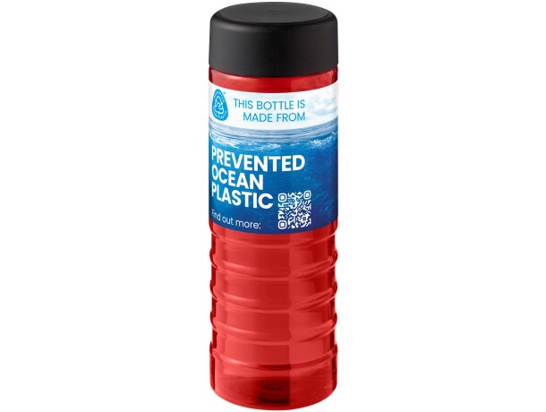 Bidón 750ml Eco Treble con tapa rosca plástico oceánico reciclado Rojo/negro intenso detalle 21