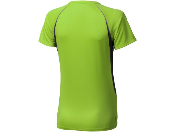 Camiseta técnica de manga corta blanca detalles de color de mujer barata