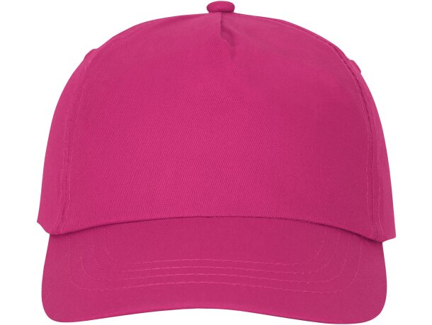 Gorra promocional de 5 paneles con impresión personalizada Magenta detalle 15