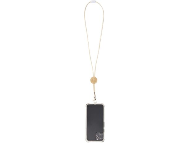 Lanyard para smartphone Adhab con detalles de bambú Blanco detalle 9
