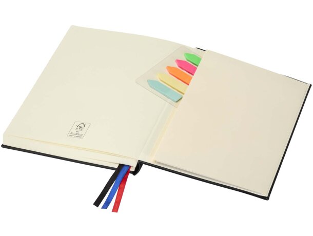 Libreta tapa dura A5 agenda Alder papel certificado FSC Negro intenso detalle 7