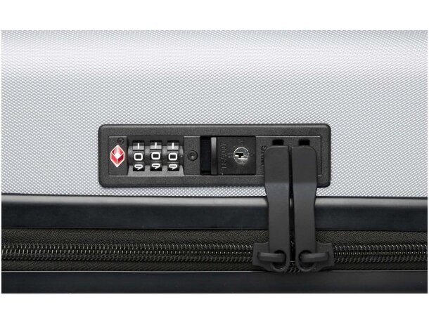 Trolley cabina Rover 20 con ABS reciclado certificado GRS Plateado detalle 12