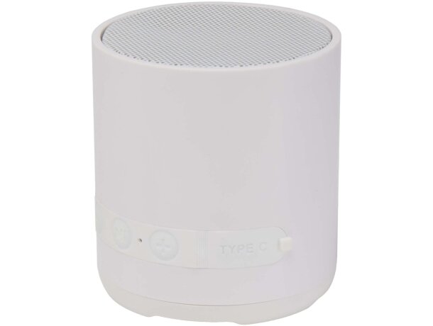Altavoz inalámbrico Hunor de plástico reciclado con Bluetooth Blanco detalle 12