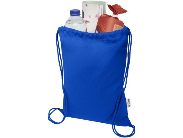 Bolsa con cuerdas Peru Blend de algodón reciclado GRS 5L Azul real detalle 28