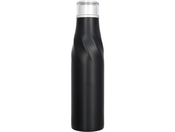 Botella de 650 ml con aislamiento de cobre al vacío y tapa antifugas Hugo Negro intenso detalle 2