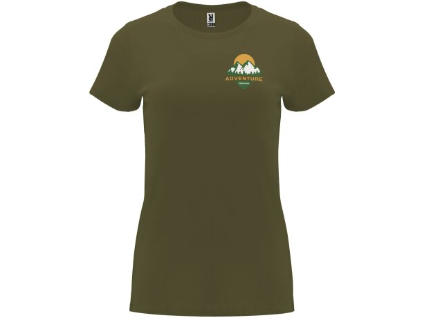Camiseta manga corta mujer Capri Roly 100% algodón 170 g/m² Verde militar detalle 41