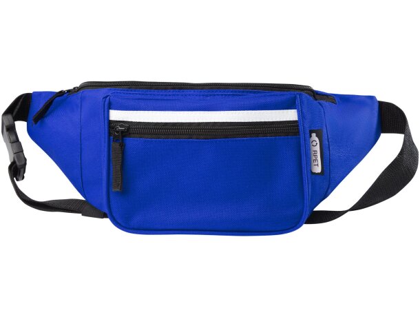 Riñonera Journey en poliéster reciclado certificado GRS Azul real detalle 6