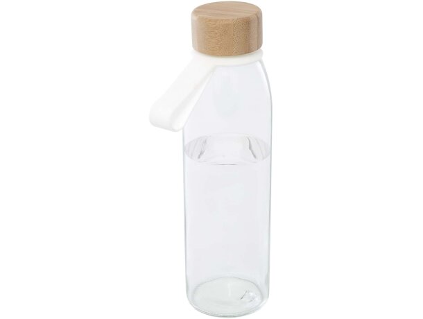Botella de cristal Porto 500 ml con tapa de bambú Azul océano detalle 20
