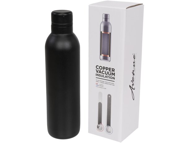 Botella termo con logo con tapa de rosca en acero inoxidable Thor Verde nenta detalle 49