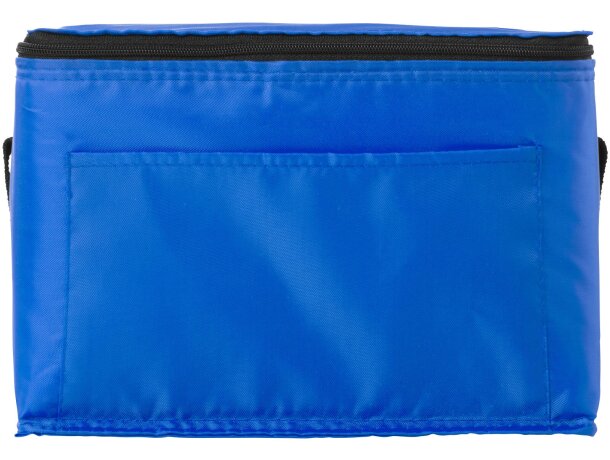 Bolsas térmicas publicitarias con bolsillo frontal y correa ajustable en poliéster Kumla Process blue detalle 4