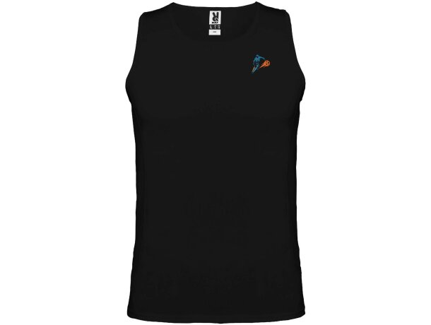 Camiseta deportiva sin mangas infantil Andre de Roly Negro intenso detalle 1