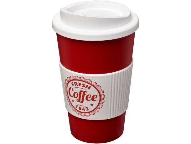 Vaso térmico 350ml con agarradera Americano Rojo/blanco detalle 65
