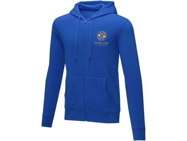 Sudadera con capucha y cremallera completa hombre Theron Azul detalle 16