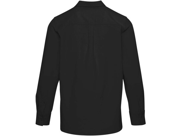 Camisa unisex de pana Alum con bordado y algodón BCI Negro intenso detalle 3