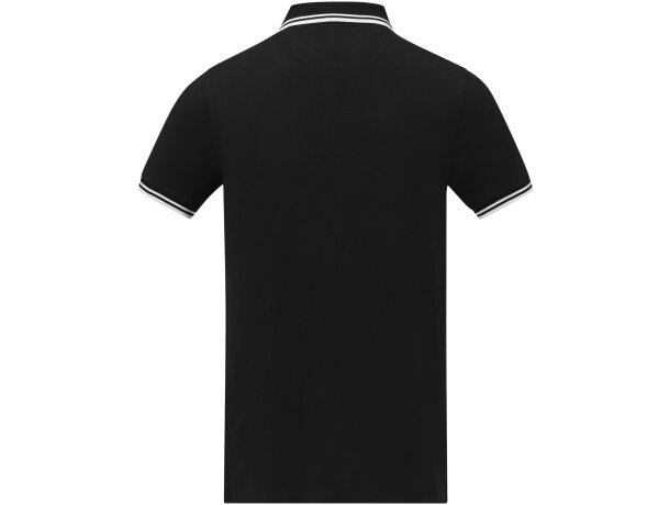 Polo de manga corta con ribete para hombre Amarago Negro intenso detalle 12