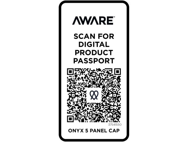 Gorra reciclada cinco paneles con rastreador Aware Onyx Azul marino detalle 9