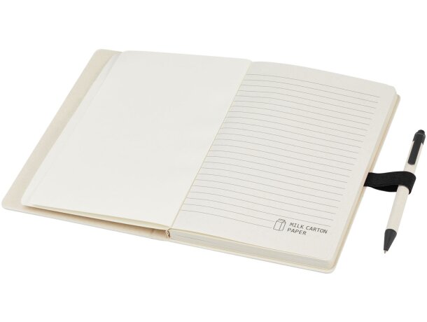 Set libreta A5 y bolígrafo Dairy Dream cartón reciclado Negro intenso detalle 4