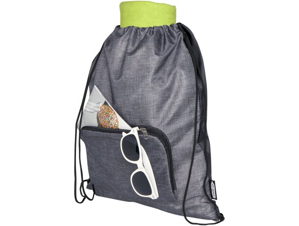 Bolsa con cordón plegable reciclada de 7L Ash Gris mezcla/negro intenso detalle 4
