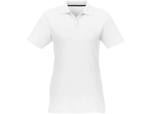 Polo de manga corta para mujer Helios Blanco detalle 3