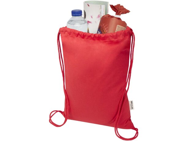 Bolsa con cuerdas Peru Blend de algodón reciclado GRS 5L Rojo detalle 23