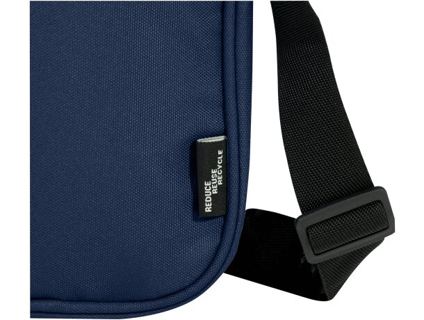 Bandolera reciclada certificada GRS Byron con cremallera Azul marino detalle 15