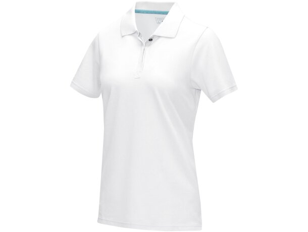 Polo orgánico GOTS de manga corta para mujer Graphite Negro intenso detalle 10