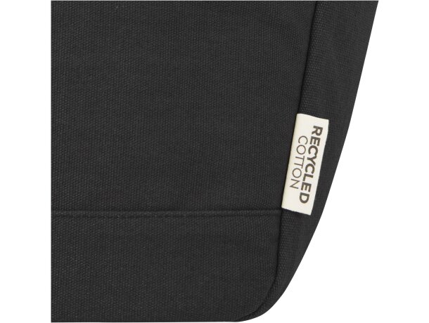 Bolsa térmica Joey 6L algodón reciclado certificado GRS Negro intenso detalle 6
