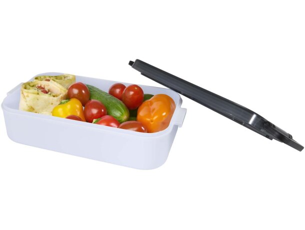 Fiambrera Snappy 1000 ml con cubiertos integrados en tapa Blanco detalle 4