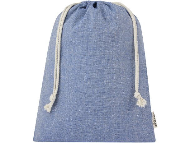 Bolsa regalo Pheebs algodón reciclado certificado GRS 4L Azul mezcla detalle 2