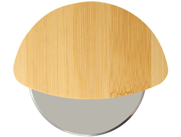 Cortador pizza Navajo con mango bambú y cuchilla acero inoxidable Natural detalle 2