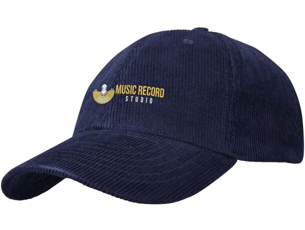 Gorra de pana reciclada Hutton con cierre ajustable Azul marino detalle 4