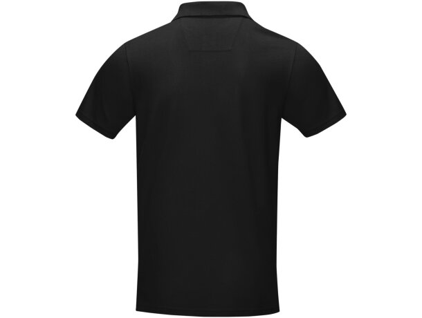 Polo orgánico GOTS de manga corta para hombre Graphite Negro intenso detalle 13