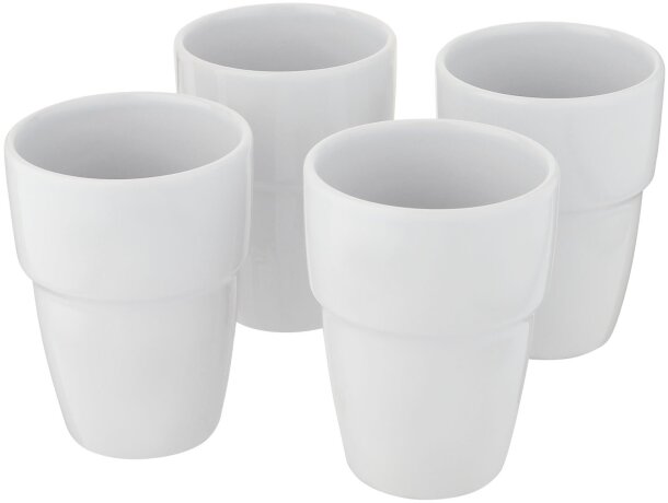 Set de regalo de 4 vasos apilables de 280 ml Staki Blanco detalle 5