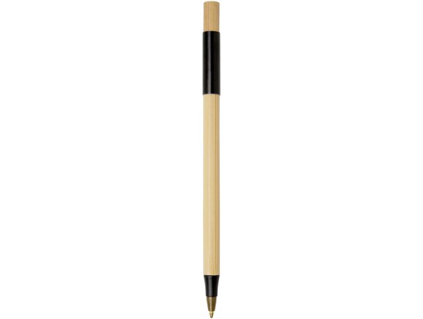 Set de bolígrafos para publicidad en caja negra de madera tinta azul Kerf Negro intenso/natural detalle 2