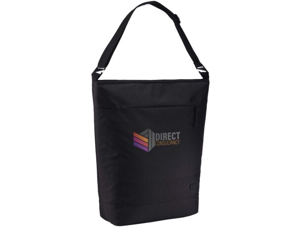 Bolsa tote convertible Case Logic Invigo en poliéster reciclado Negro intenso detalle 1
