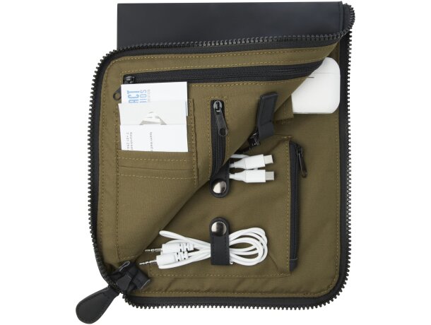 Funda organizadora Turner de poliuretano reciclado GRS Negro intenso detalle 4