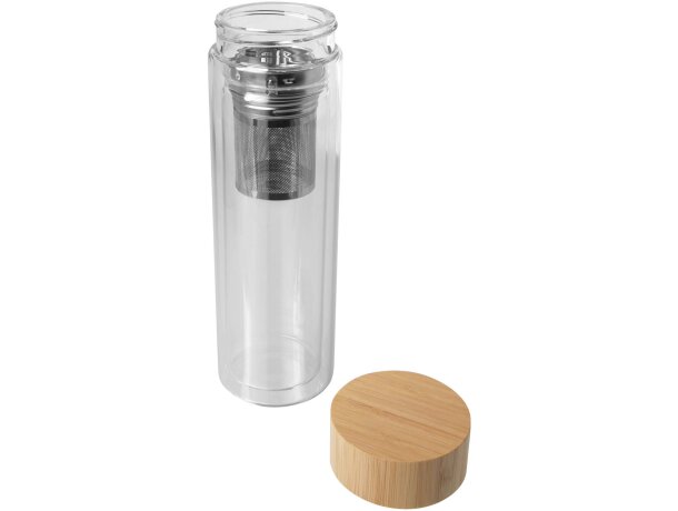 Botella de vidrio borosilicato Bailey 400ml con infusor de té Transparente claro detalle 3