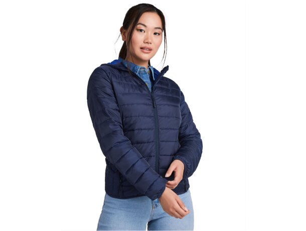 Chaqueta aislante Norway Roly con capucha para mujer Azul marino detalle 3