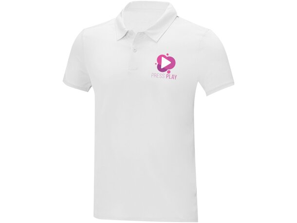 Polo manga corta Deimos cool fit para hombre Blanco detalle 1
