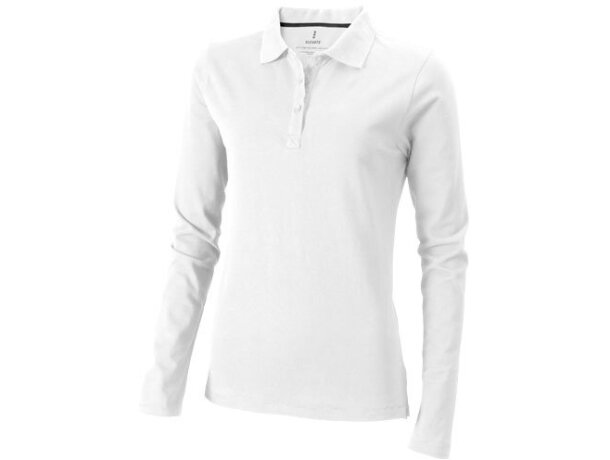 Polo de mujer en manga larga blanco con logo