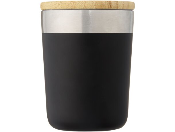 Vaso isotérmico Lagan con tapa bambú y aislamiento al vacío Negro intenso detalle 28