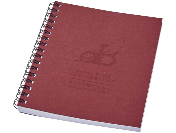 Cuaderno espiral A6 Desk-Mate reciclado 50 hojas personalizable Rojo detalle 7