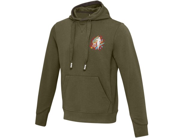 Sudadera con capucha unisex Laguna algodón BCI y poliéster Verde bosque detalle 43