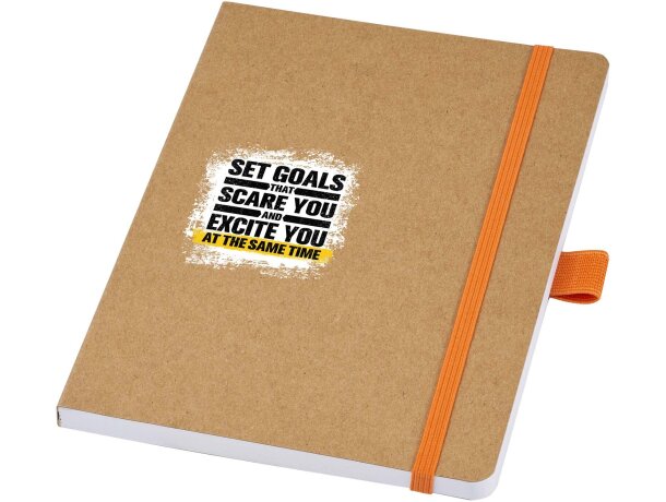 Libreta papel reciclado Berk con elástico de color Naranja detalle 13