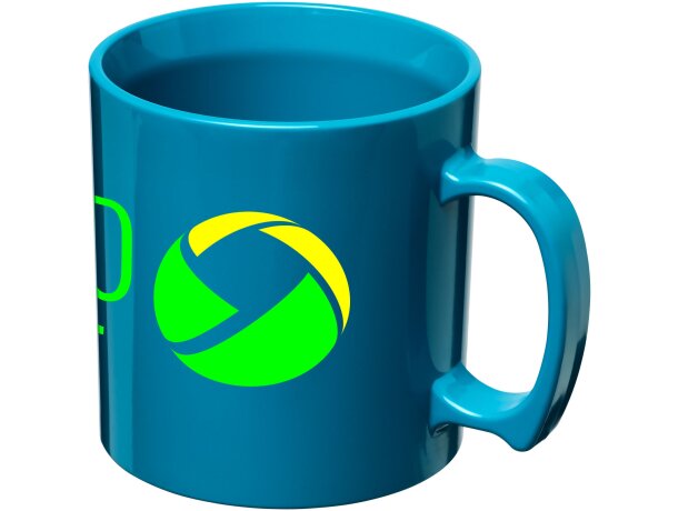 Taza plástico san 300ml con asa integrada personalizable Azul aqua detalle 13